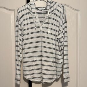 Market & Spruce Gray Striped Hoodie